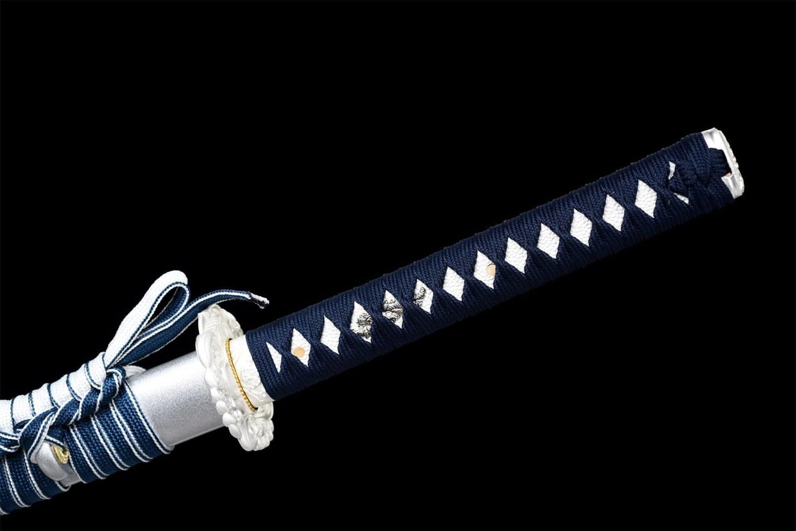 Ensemble Sabre Japonais Katana Wakizashi Blanc