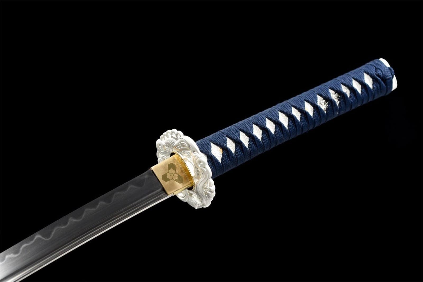 Ensemble Sabre Japonais Katana Wakizashi Blanc