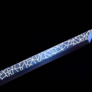 Epee Chinoise Noir Lame Bleue Electrique