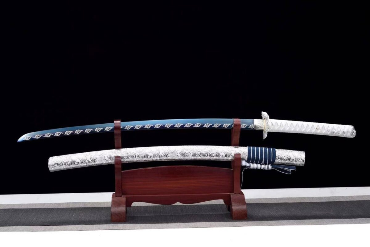 Katana Blanc Lame Bleu