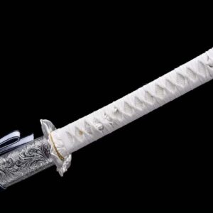 Katana Blanc Lame Bleu