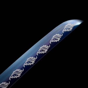 Katana Blanc Lame Bleu