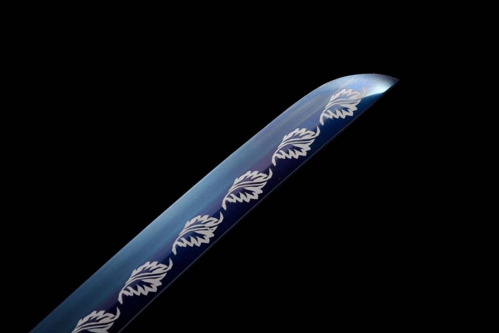 Katana Blanc Lame Bleu