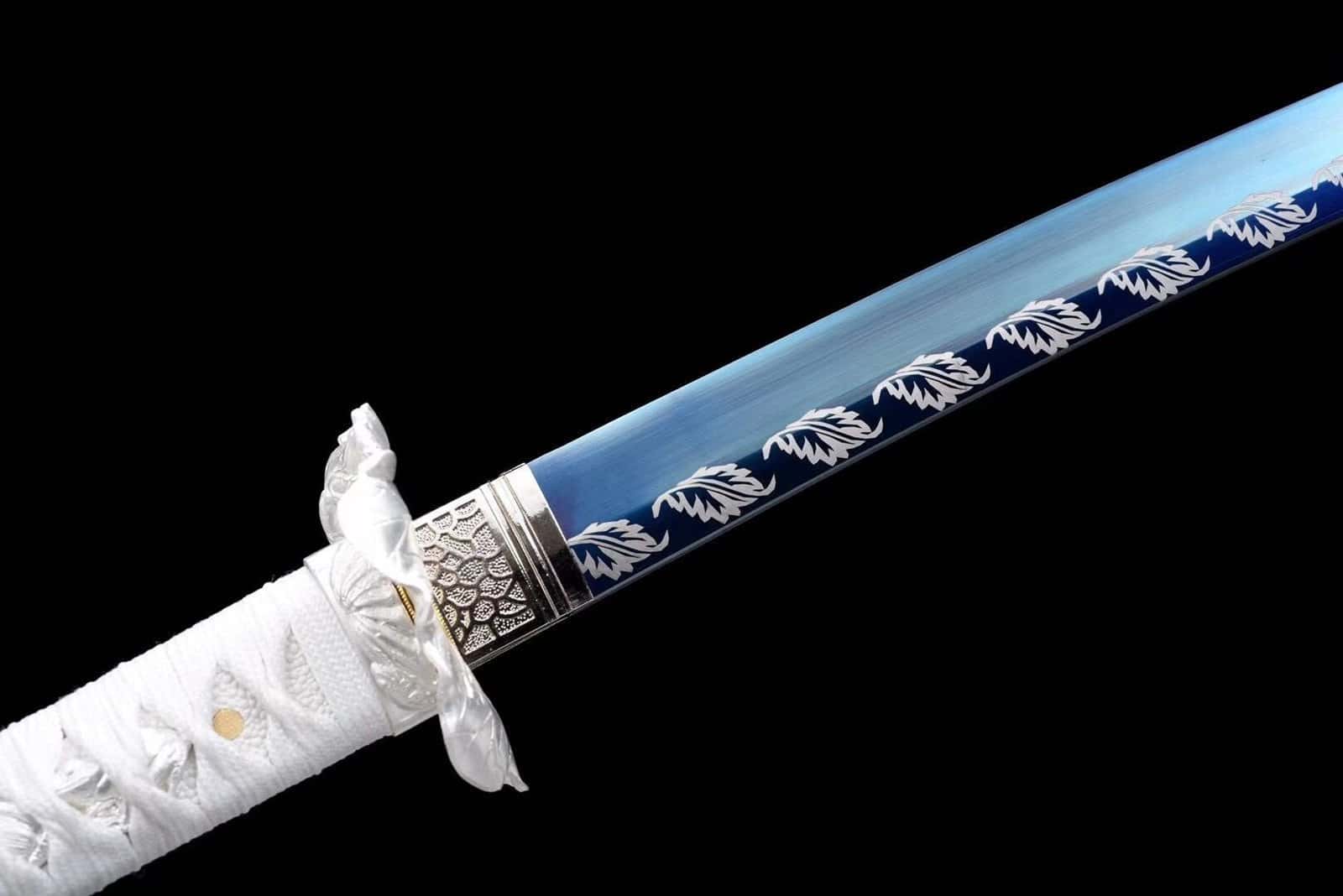 Katana Blanc Lame Bleu
