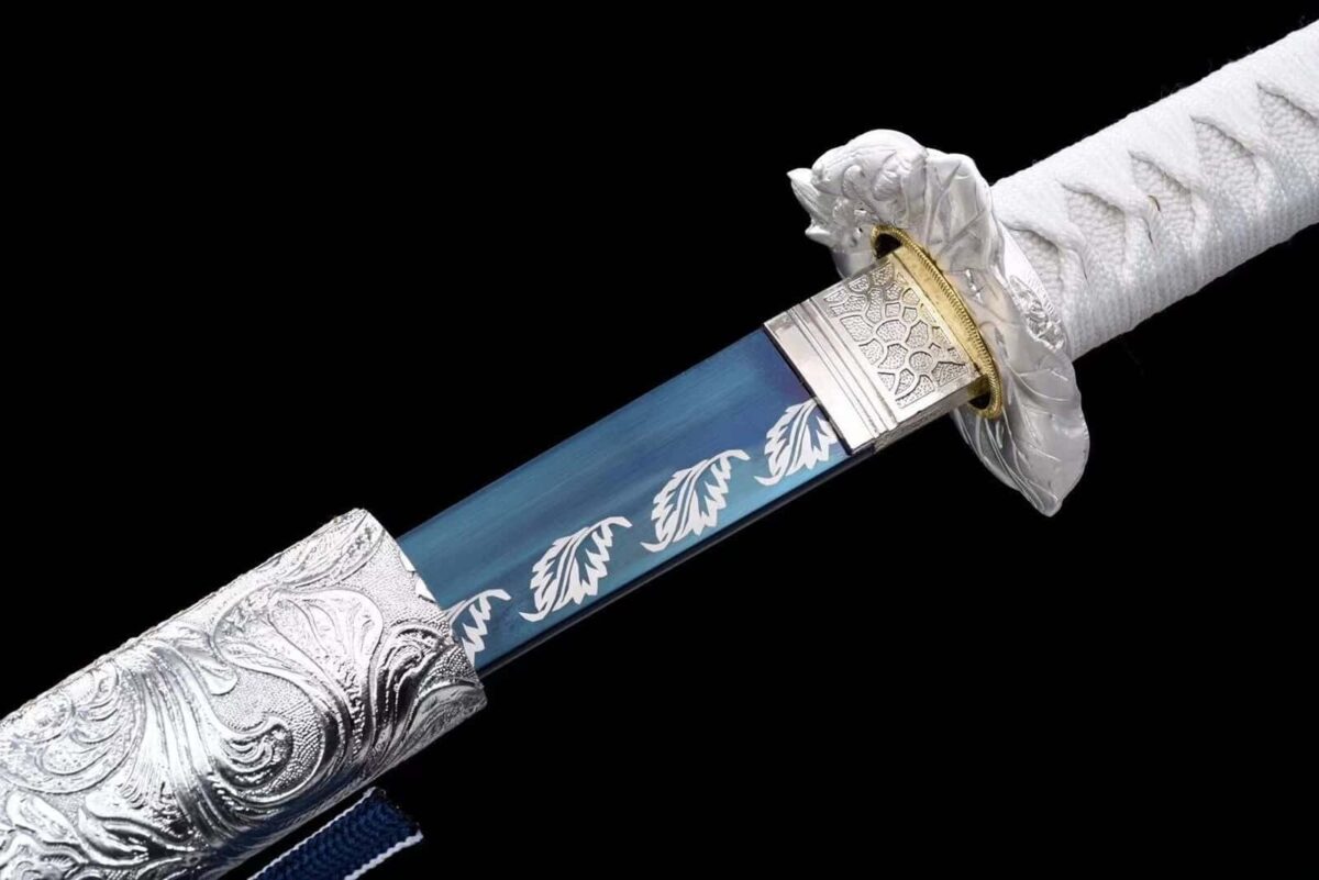 Katana Blanc Lame Bleu