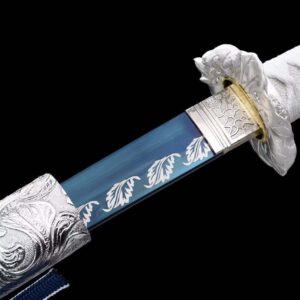 Katana Blanc Lame Bleu