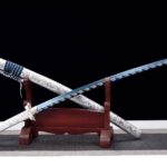 Katana Blanc Lame Bleu