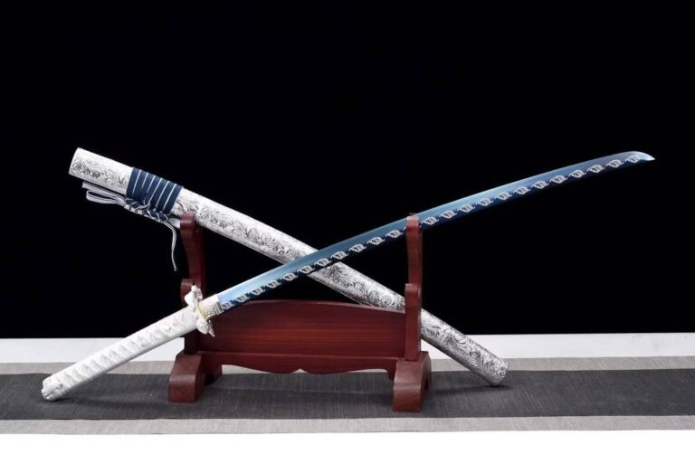 Katana Blanc Lame Bleu