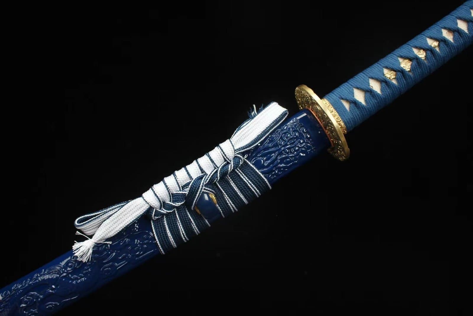 Katana Bleu Et Or