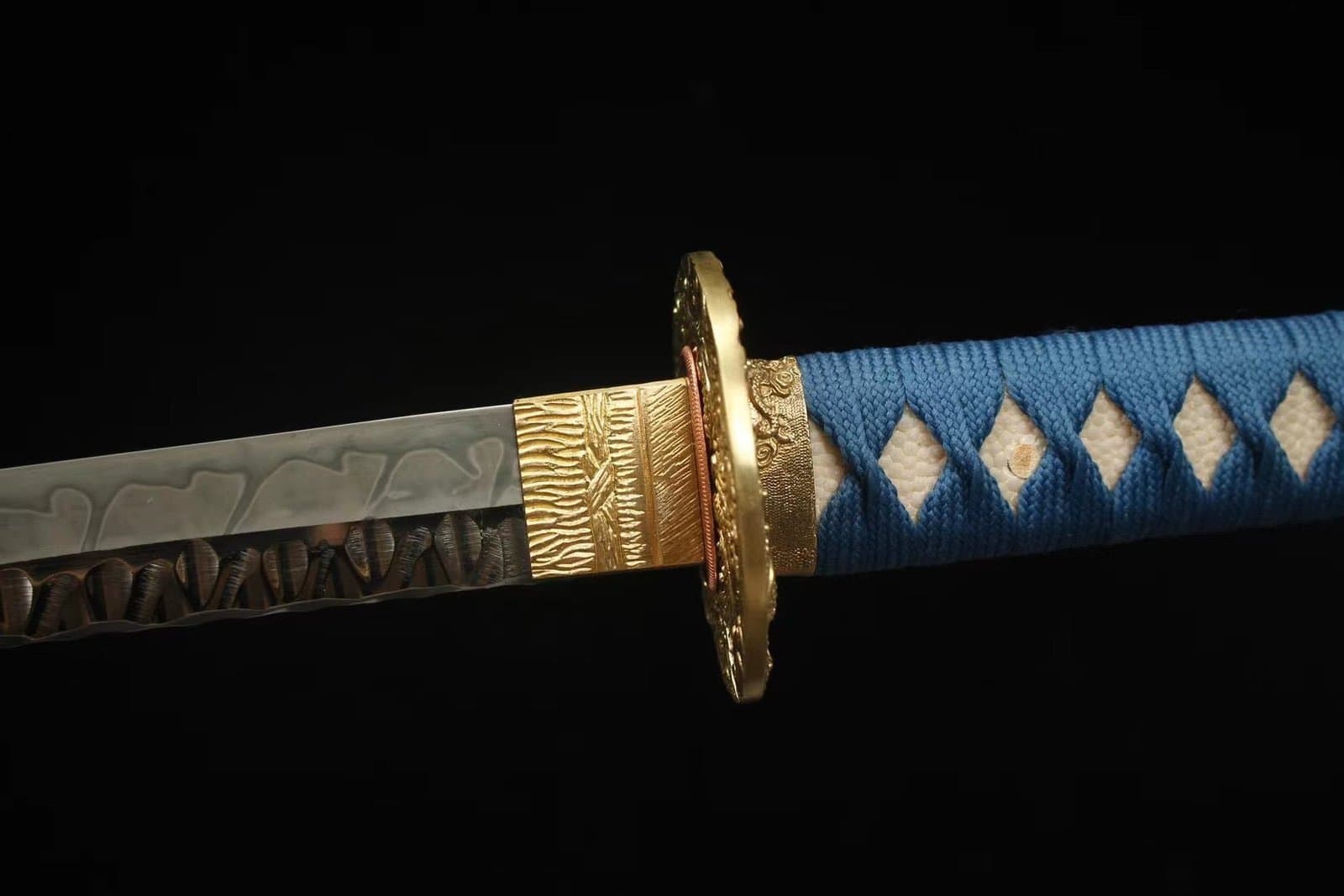 Katana Bleu Et Or