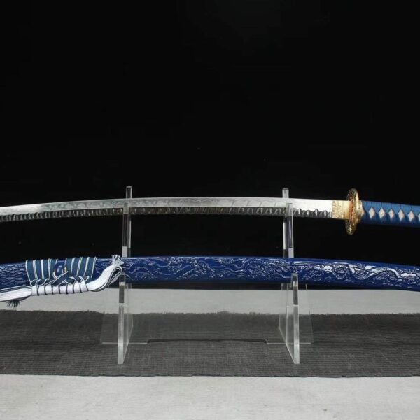 Katana Bleu Et Or
