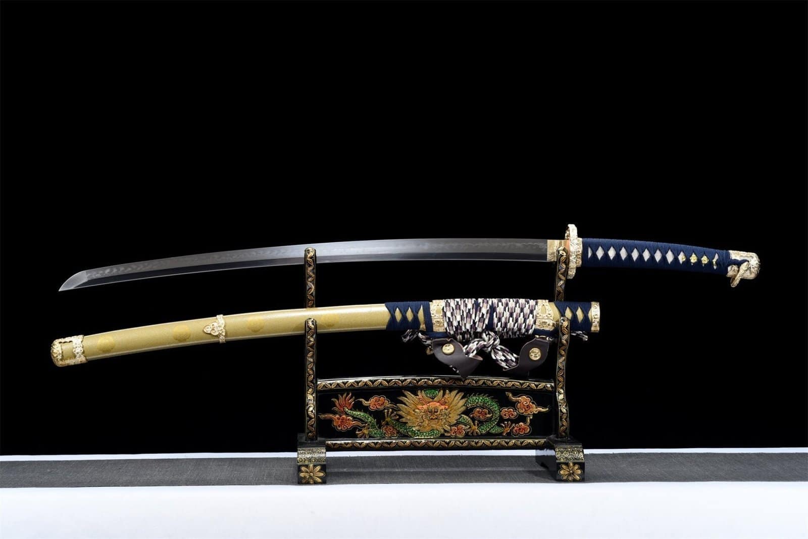 Katana Bleu et Doré