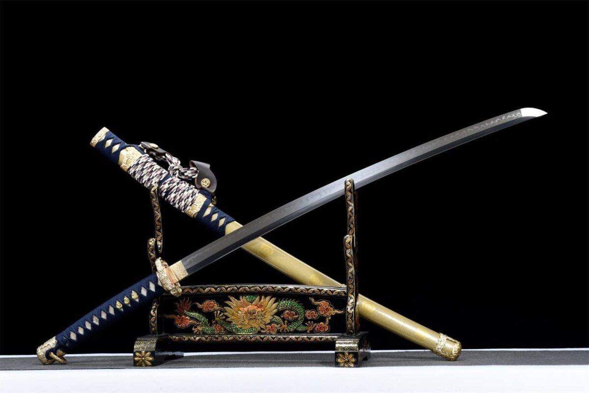 Katana Bleu et Doré