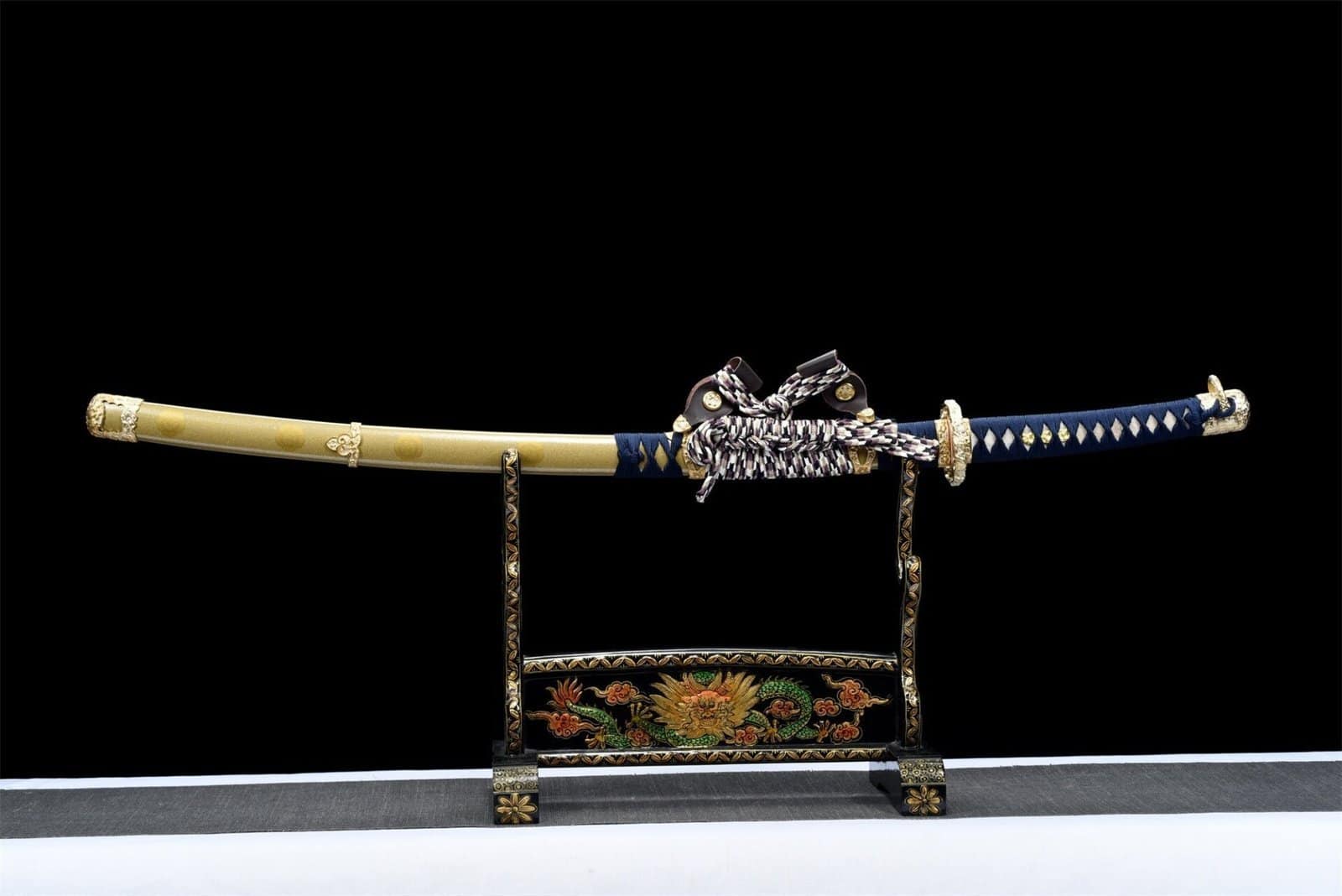 Katana Bleu et Doré