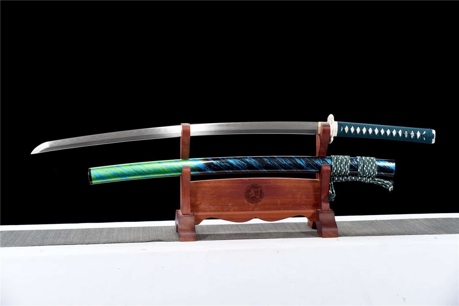 Katana Blue Lagoon – Acier T10 – Hamon Veritable