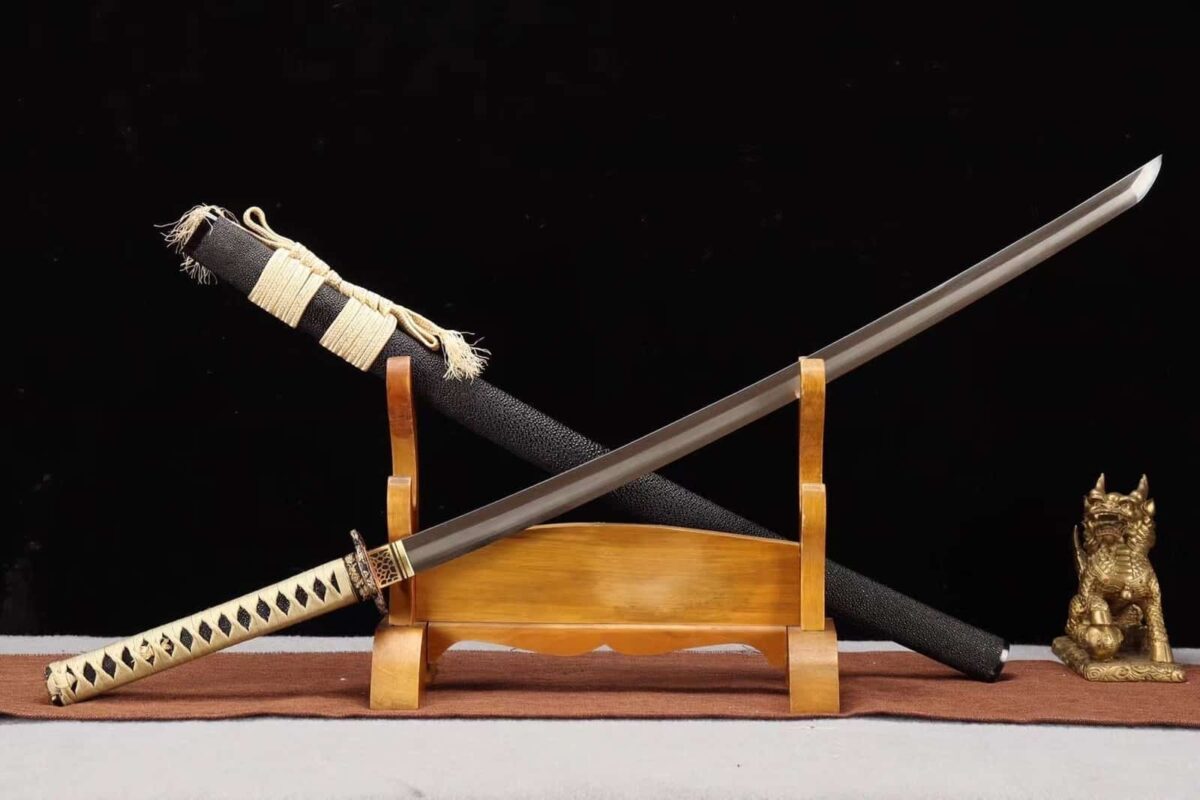 Katana Japonais Beige et Noir