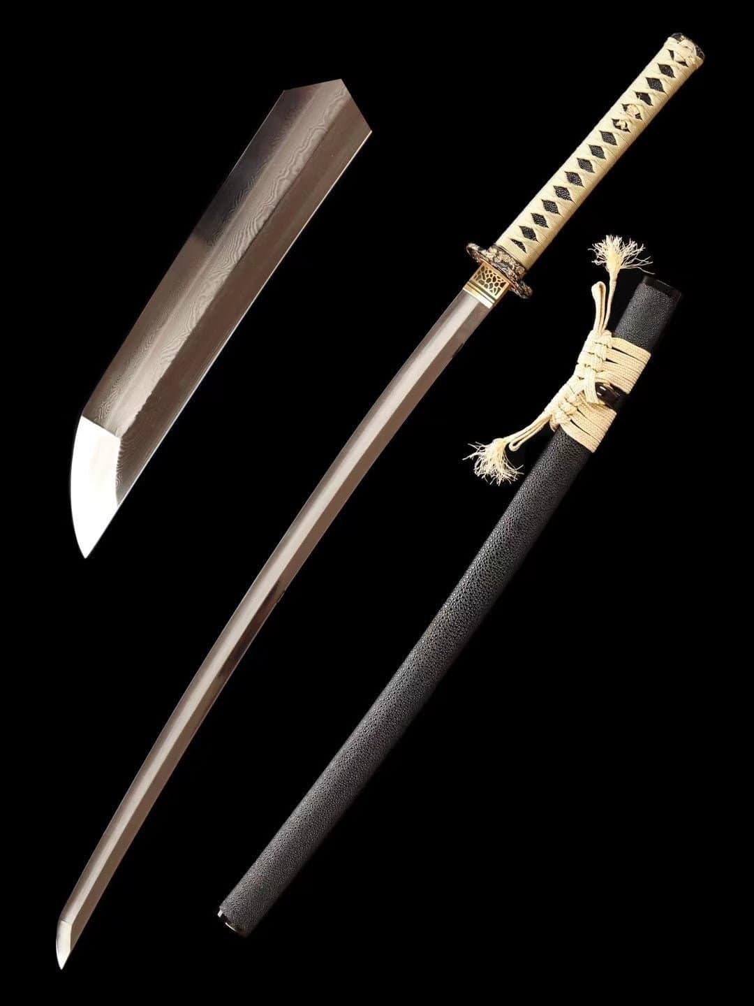 Katana Japonais Beige et Noir