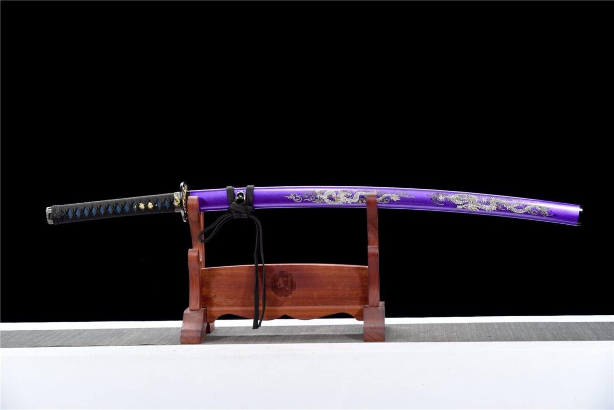 Katana Japonais Dragon Violet