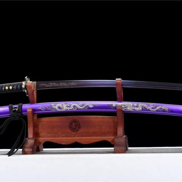 Katana Japonais Dragon Violet