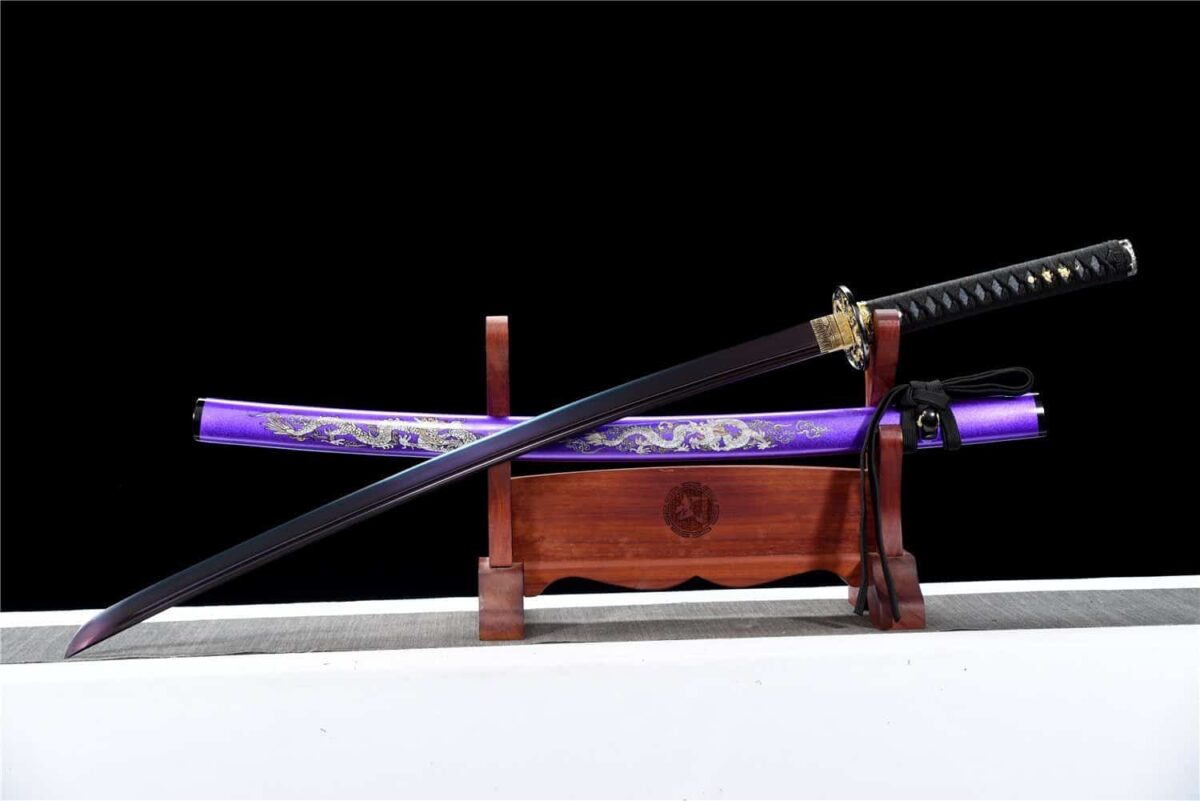 Katana Japonais Dragon Violet