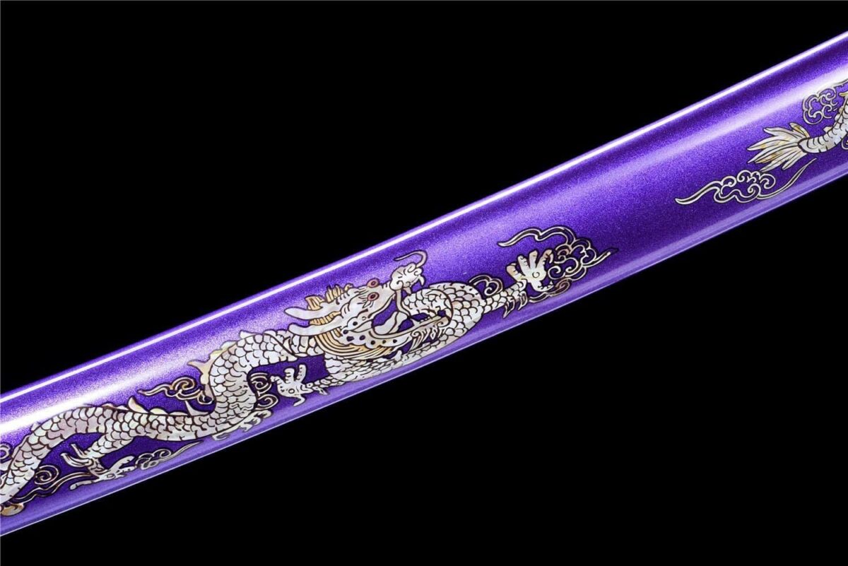 Katana Japonais Dragon Violet