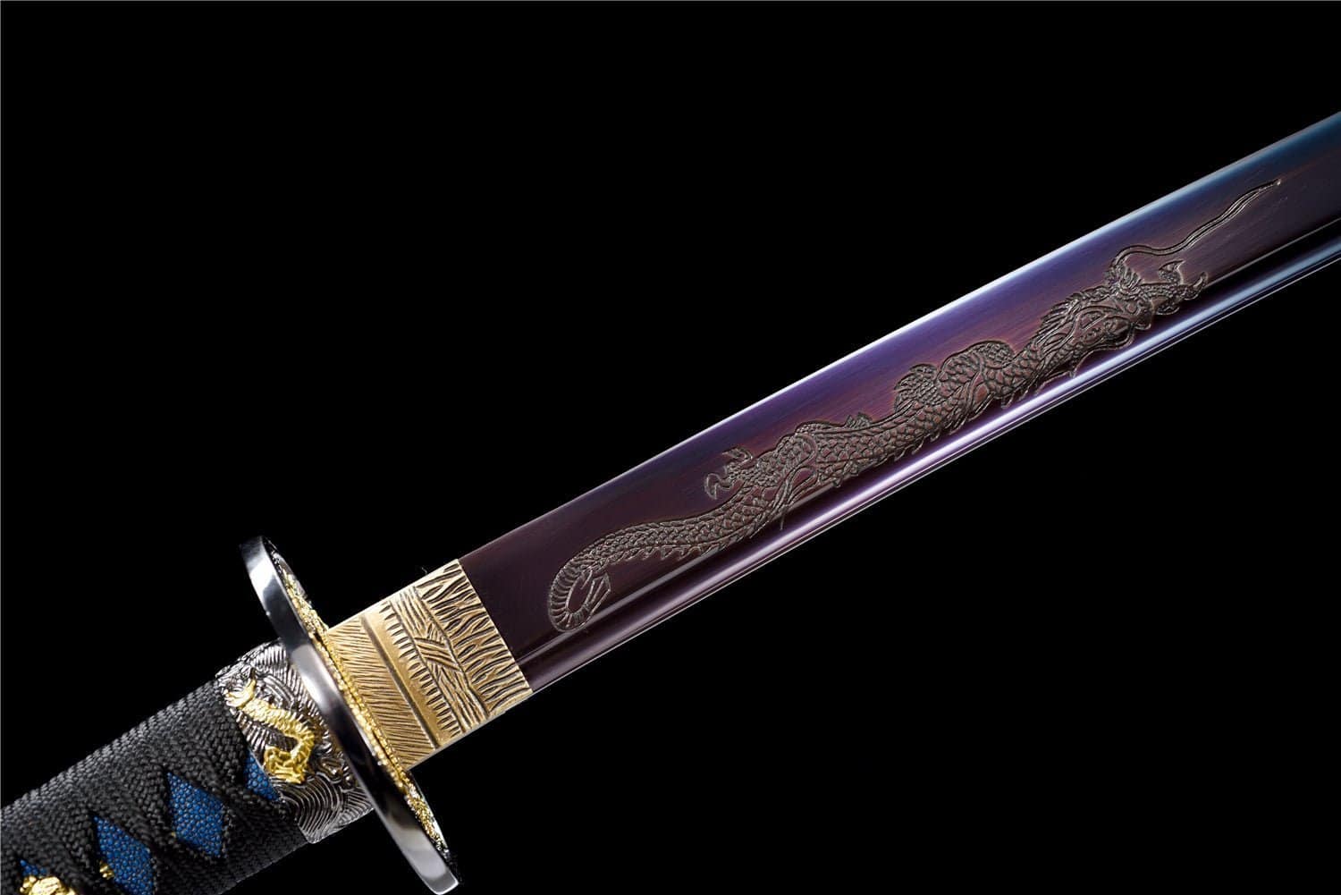 Katana Japonais Dragon Violet