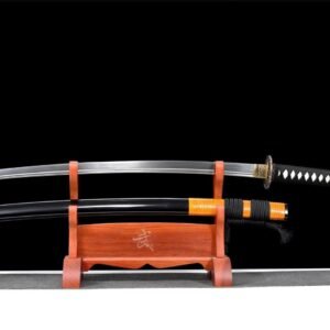 Katana Japonais Noir Cordon Orange