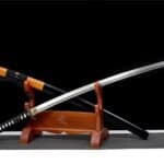 Katana Japonais Noir Cordon Orange