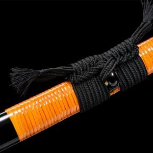 Katana Japonais Noir Cordon Orange