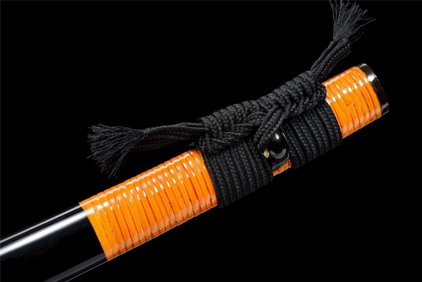 Katana Japonais Noir Cordon Orange