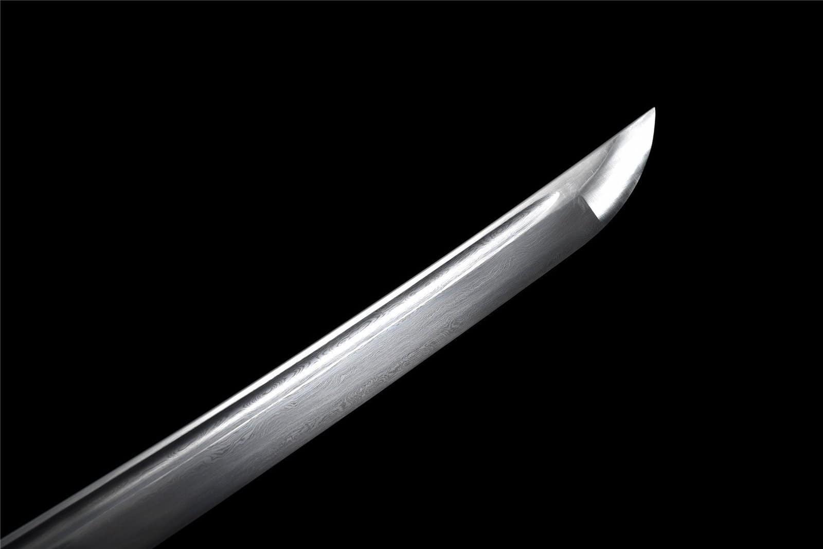 Katana Japonais Noir Cordon Orange