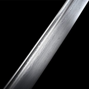 Katana Japonais Noir Cordon Orange
