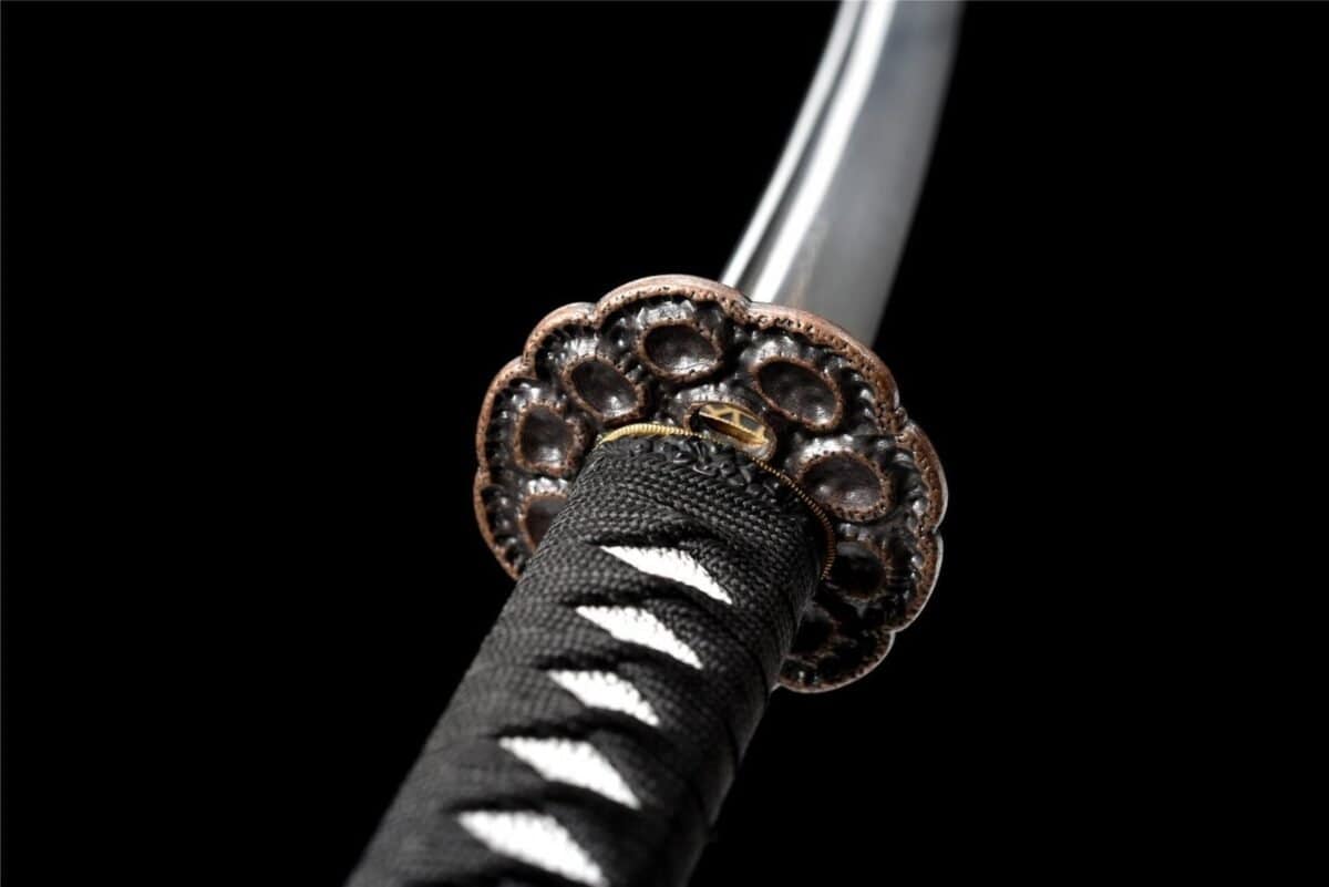 Katana Japonais Noir Cordon Orange