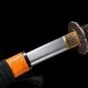 Katana Japonais Noir Cordon Orange