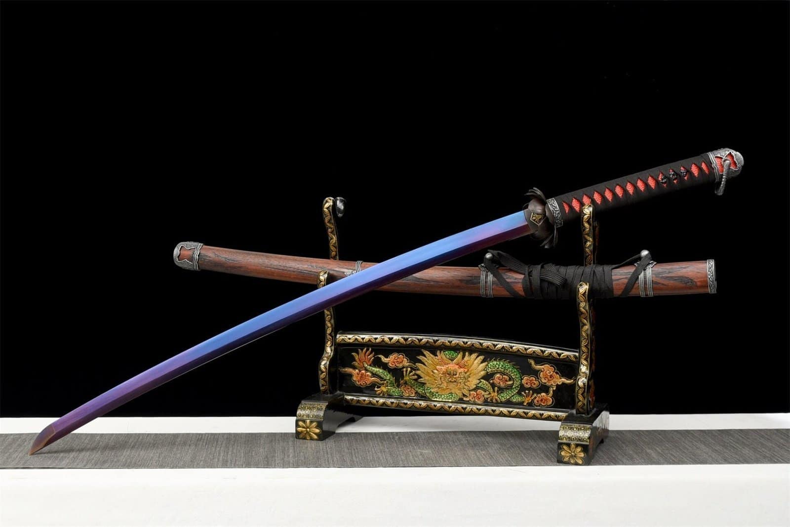 Katana Lame Bleue Rouge