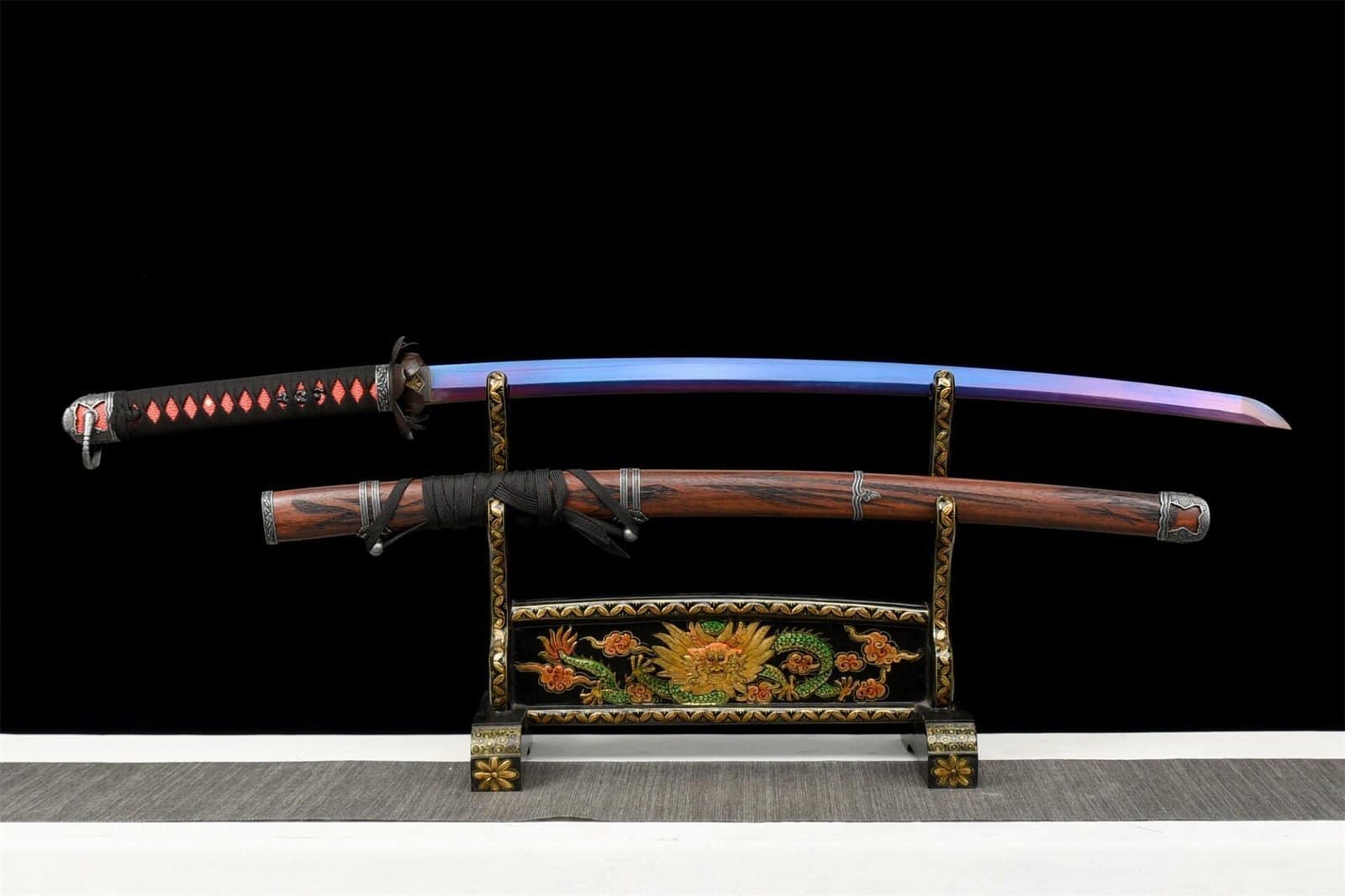 Katana Lame Bleue Rouge