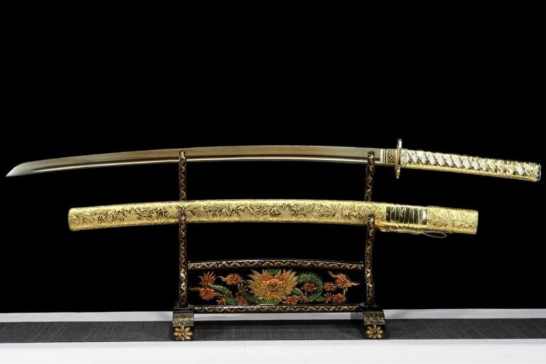 Katana Lame En Or, Katana Pas cher, Artisanal