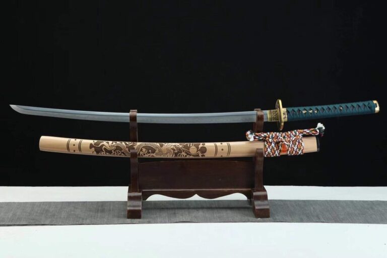 Katana Sabre Vert, Lame Affûtée, Forgé à la main