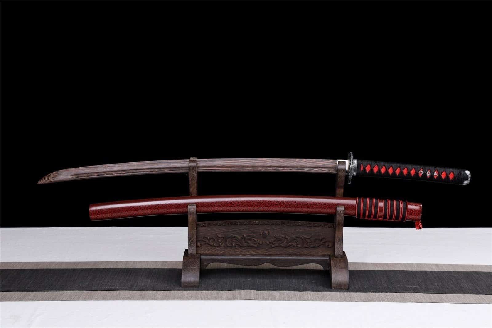 Réplique De Katana En Bois Rouge