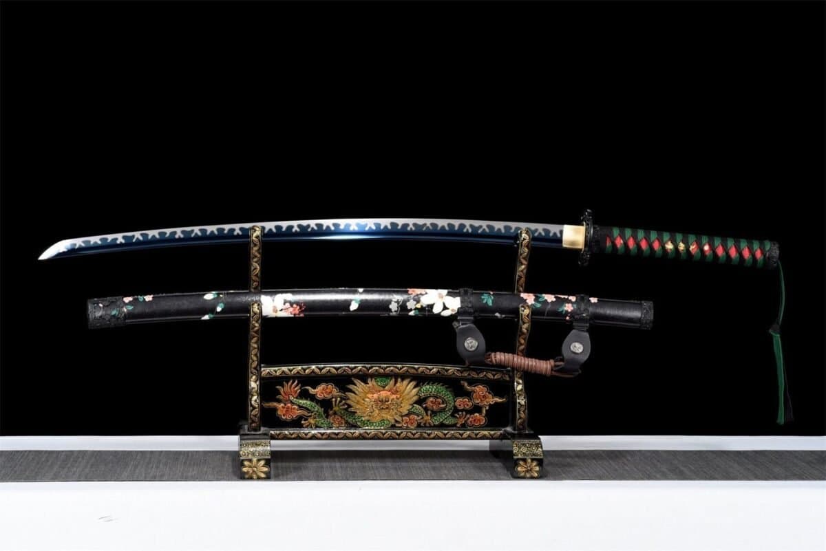 Sabre Japonais Lame Bleue Acier T10 Hamon Veritable