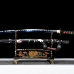 Sabre Japonais Lame Bleue Acier T10 Hamon Veritable