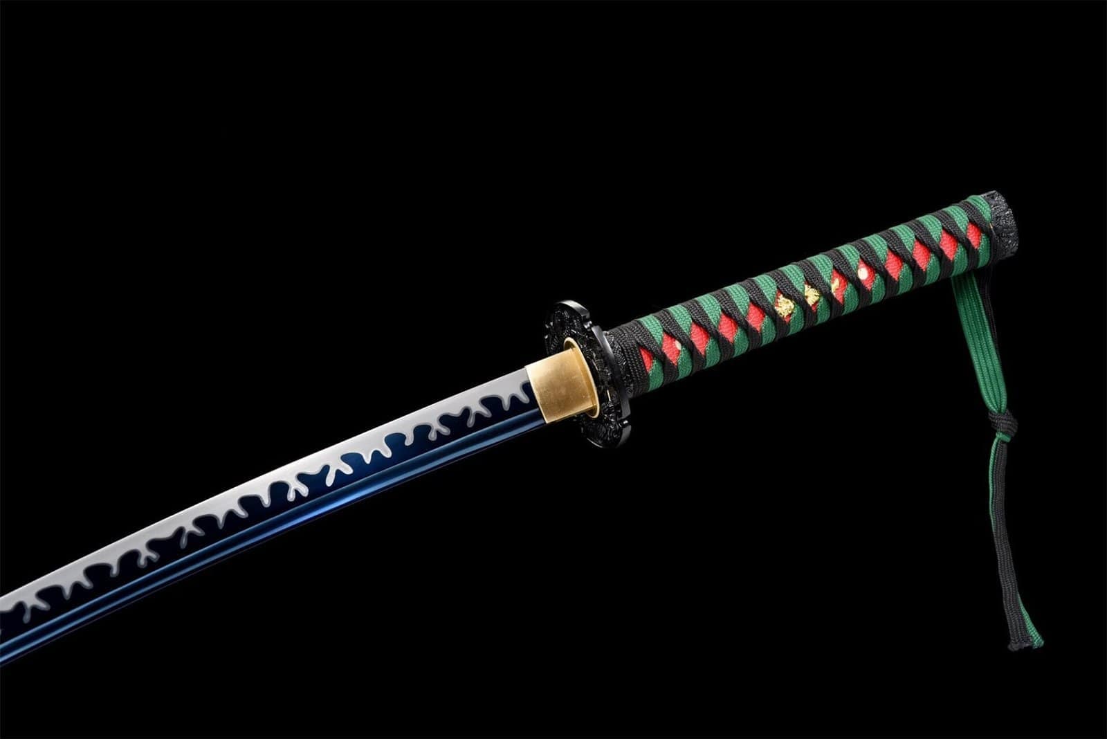 Sabre Japonais Lame Bleue Acier T10 Hamon Veritable