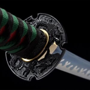Sabre Japonais Lame Bleue Acier T10 Hamon Veritable
