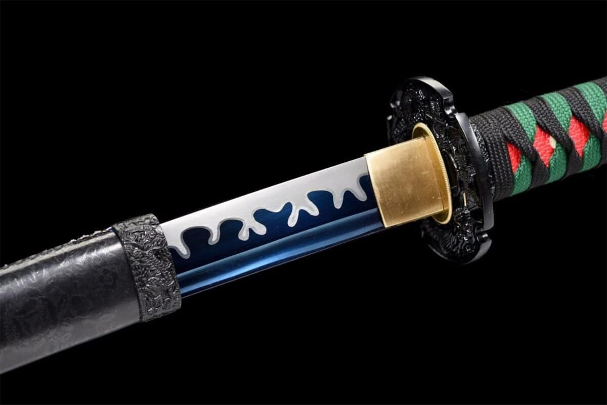 Sabre Japonais Lame Bleue Acier T10 Hamon Veritable